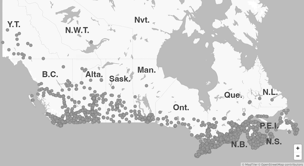 Figure 5.3: Canada's Charging Network